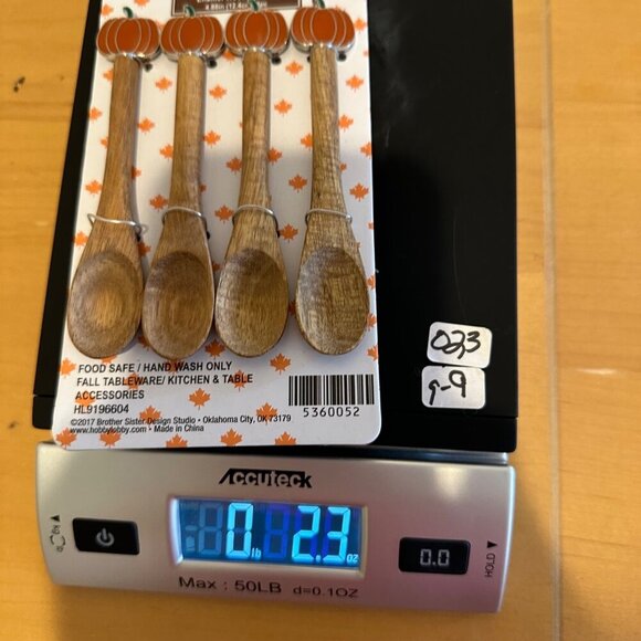 Pumpkin Wood Spoon Set Of 4 Fall Autumn Country Farmhouse Modern Holiday New - Picture 8 of 8